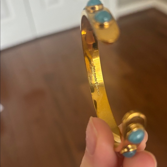 Kate spade tagalong cuff bracelet turquoise and gold - Picture 4 of 5
